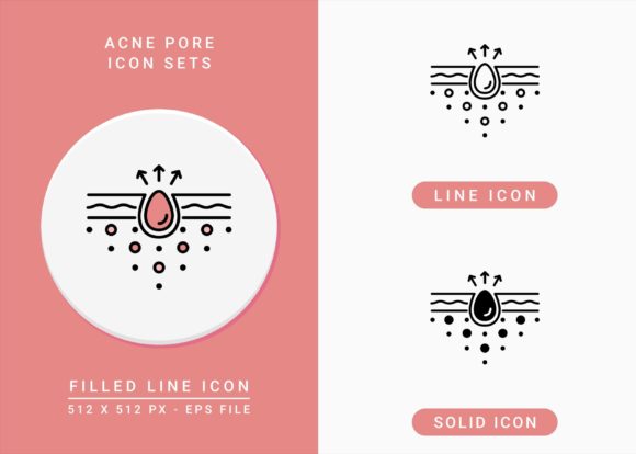 Acne Pore Icons Set: A Practical Graphic Design Asset for Local Business Branding