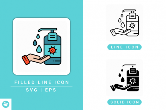 Antibacterial Icons Set: A Modern Graphic Design Asset for Content Creators