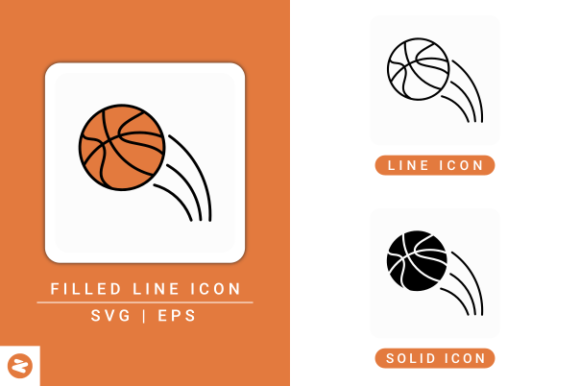 Basketball Icons Set: A Modern Graphic Design Asset for Local Branding