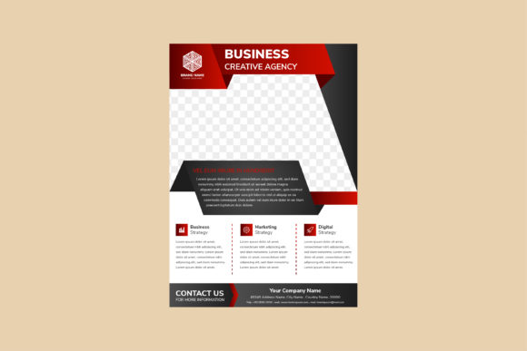 Business Vertical Flyer Black Red: A Premium Graphic Design Asset for Print Templates