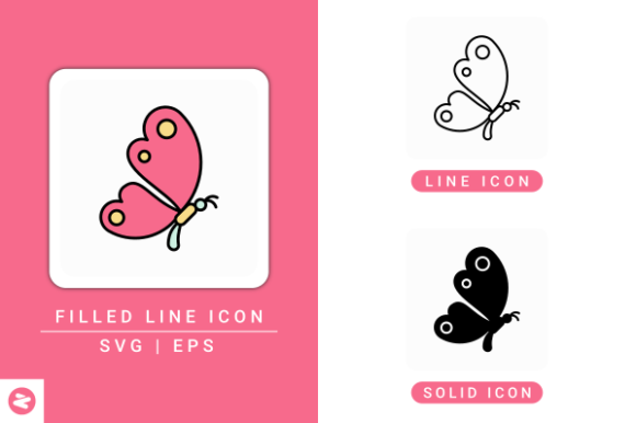 Butterfly Icons Set: A Versatile Graphic Design Asset for Content Creators