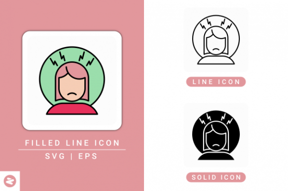 Depression Icons Set: A Thoughtful Graphic Design Asset for Modern Branding