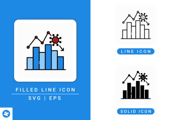 Economy Down Icons Set: A Graphic Design Asset for Modern Content Creators