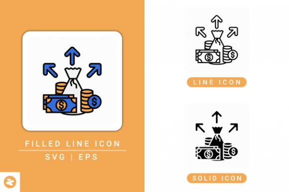 Expense Icons Set: A Versatile Graphic Design Asset for Handmade Creations