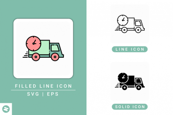 Express Van Icons Set: A Practical Graphic Design Asset for Local Business Branding