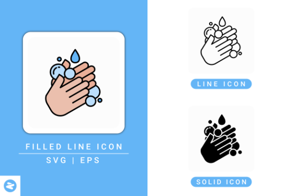 Hand Wash Icons Set: A Practical Graphic Design Asset for Digital Sellers