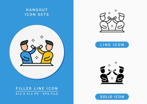 Hangout Icons Set: A Versatile Graphic Design Asset for Modern Branding