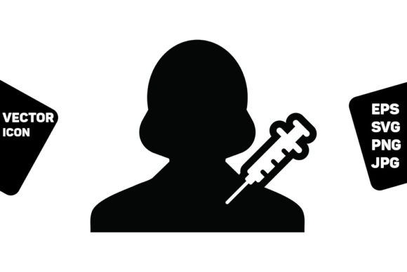 Health Icon Vector with Vaccine Syringe: A Versatile Graphic for Modern Branding