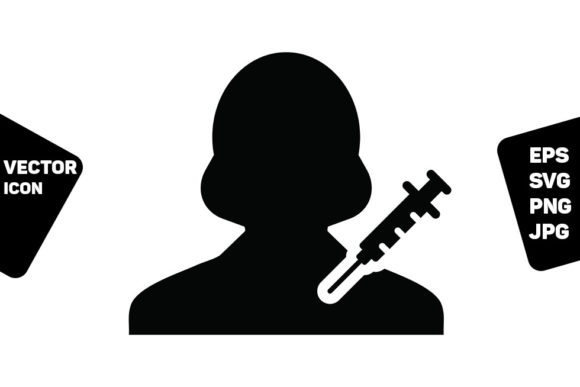 Healthcare Icon Vector Vaccine Female: A Versatile Graphic Design Asset for Crafters