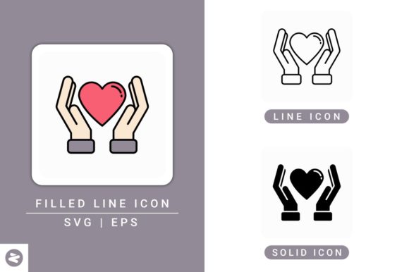 Heart Care Icons Set: A Modern Design Asset for Editorial and Web Use
