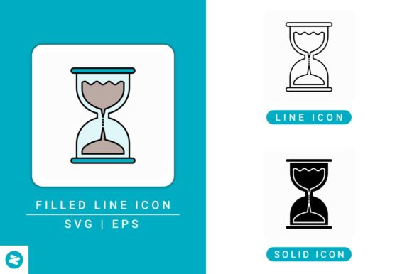 Hourglass Icons Set: A Modern Graphic Design Asset for Content Creators
