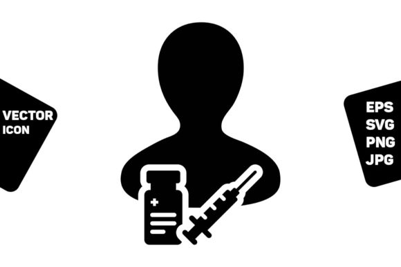 Human Icon Vector with Vaccine Syringe Review for Embroidery Projects