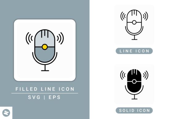 Microphone Icons Set: A Versatile Graphic Design Asset for Content Creators