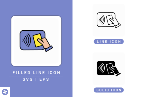 Modern Design Asset: NFC Icons Set for Local Business Branding