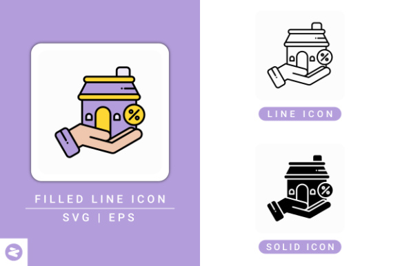 Mortgage Icons Set: A Versatile Graphic Design Asset for Modern Real Estate Projects
