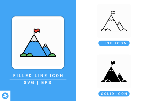 Mountain Icons Set: A Versatile Graphic Design Asset for Modern Branding