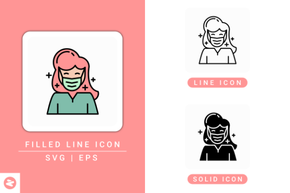 Mouth Protect Icons Set: A Modern Graphic Design Asset for Visual Branding