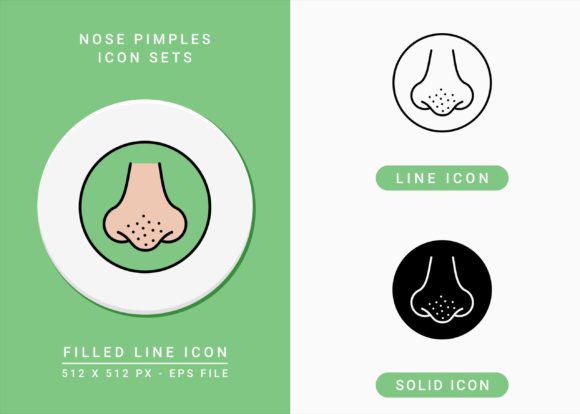 Nose Pimples Icons Set: A Modern Design Asset for Creative Publishers