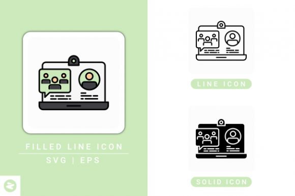 Online Webinar Icons Set: A Modern Graphic Design Asset for Local Business Branding