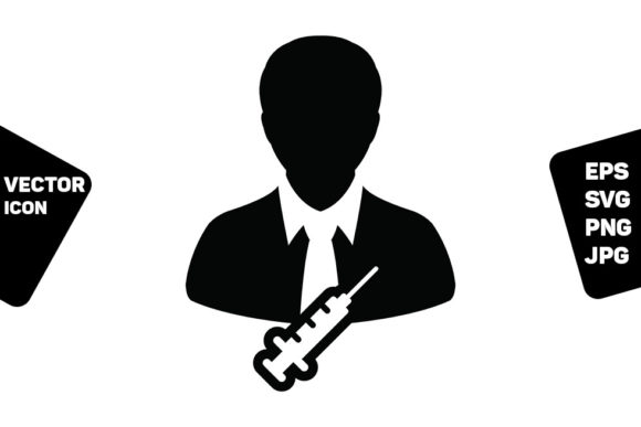 Pharmacist Icon Vector Vaccine User: A Strong Graphic Design Asset for Content Publishing