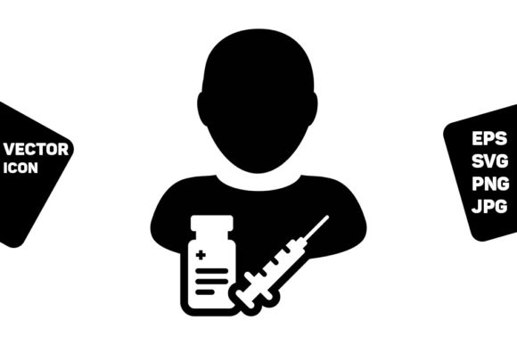 Prescription Icon Vector Vaccine Syringe for Graphics and Icons