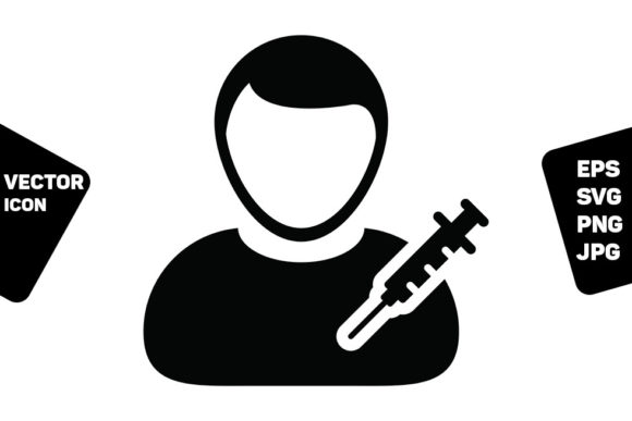 Prescription Icon Vector with Vaccine: A Graphic Design Asset for Medical and Health Content
