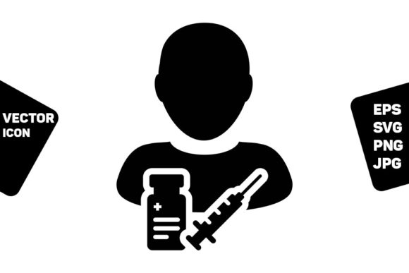 Profile Icon Vector with Vaccine Syringe: A Practical Graphic Design Asset for Local Business Branding