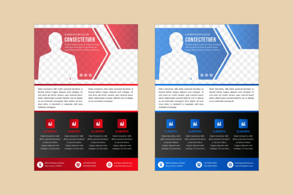 Red Blue Vertical Flyer Arrow Hexagon: A Bold Graphic for Print and Design Projects