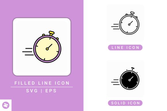 Speed Time Icons Set: A Versatile Graphic Design Asset for Crafters