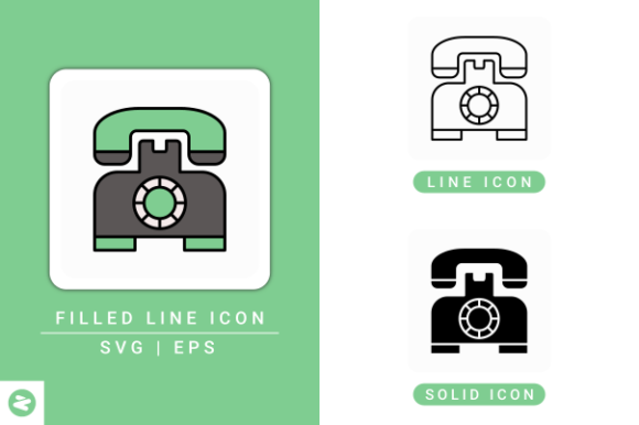 Telephone Icons Set: A Versatile Graphic Design Asset for Local Business Branding