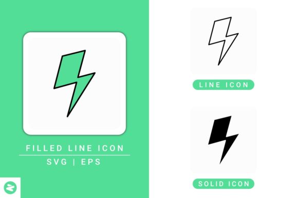 Thunderbolt Icons Set: A Bold Graphic Design Asset for Local Branding