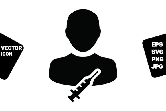 Treatment Icon Vector with Vaccine – A Must-Have Graphic Design Asset for Medical-Themed Products