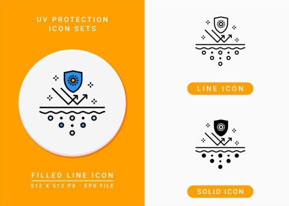 UV Protection Icons Set: A Versatile Graphic for Crafters and Designers