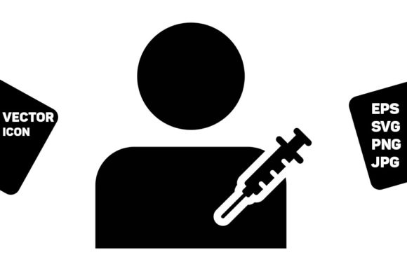 Vaccine User Icon Vector Syringe Male: A Must-Have Graphic Design Asset for Crafters