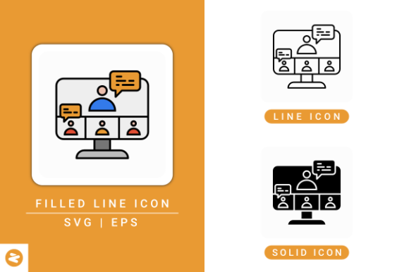 Video Conference Icons Set: A Versatile Graphic Design Asset for Modern Branding
